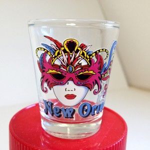 Vintage New Orleans Shot Glass New Orleans Mardi Gras Mask